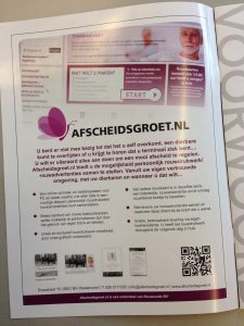 Advertentie Afscheidsgroet.nl
